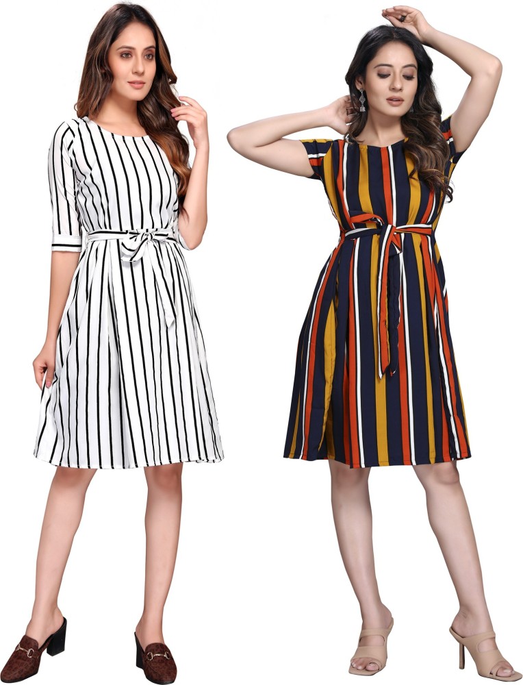 WOLISQ Women A line Multicolor Dress Buy WOLISQ Women A line