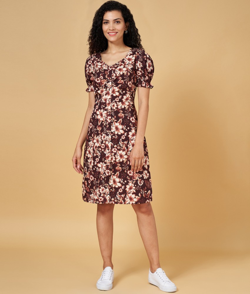 Honey By Pantaloons Women Sheath Brown White Dress Buy Honey By Pantaloons Women Sheath Brown White Dress Online at Best Prices in India Flipkart