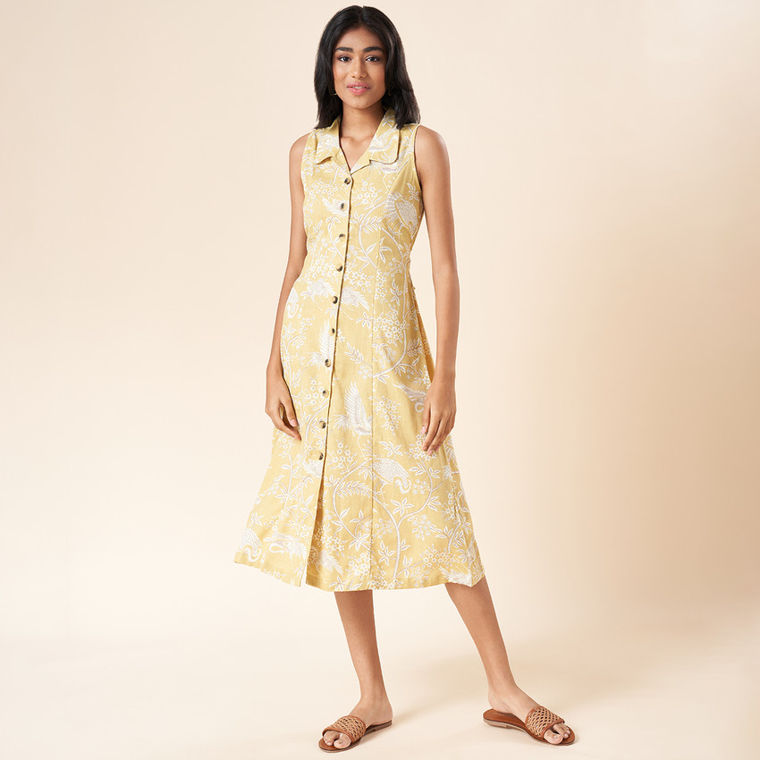 Akkriti by Pantaloons Women A line Yellow White Dress Buy Akkriti by Pantaloons Women A line Yellow White Dress Online at Best Prices in India Flipkart