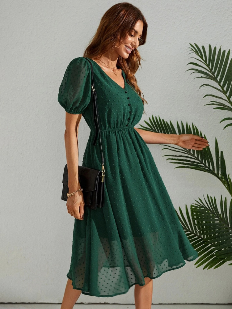Emerald green shop casual dress