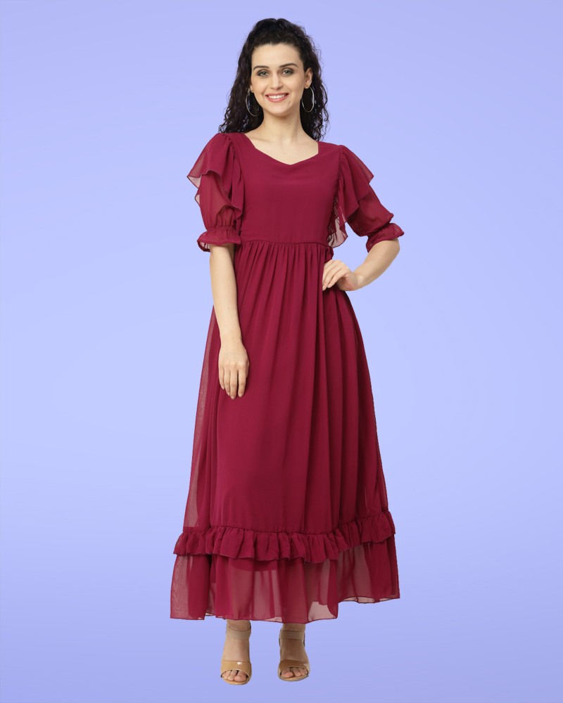 STYLICA Women Fit and Flare Maroon Dress Buy STYLICA Women Fit and Flare Maroon Dress Online at Best Prices in India Flipkart