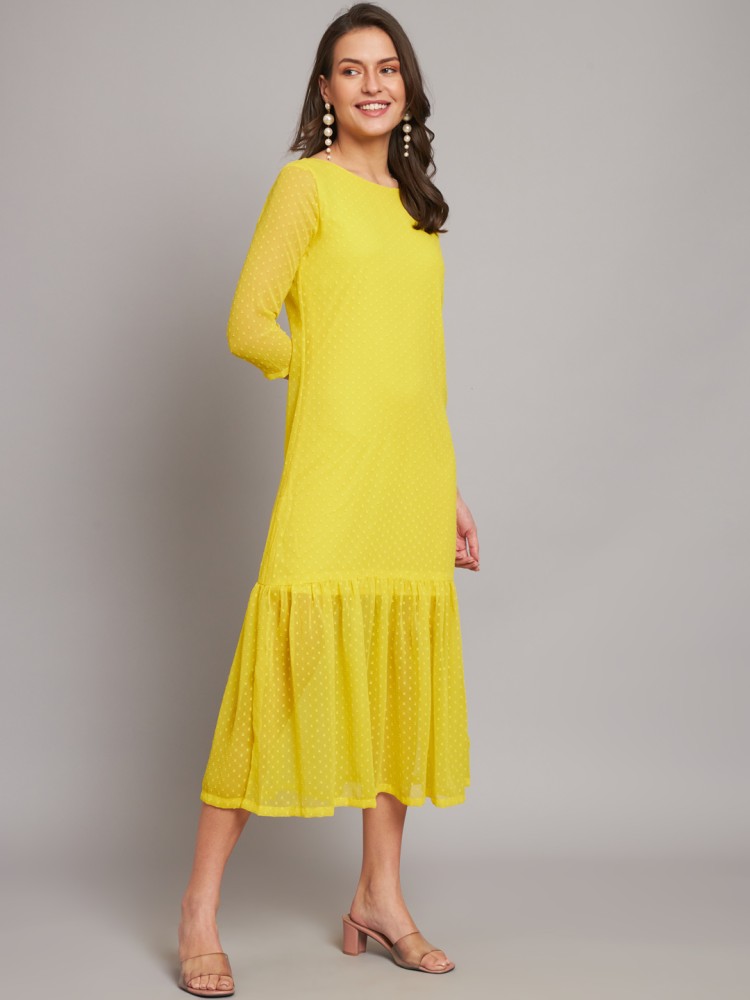 Buy Mustard Yellow Dresses & Gowns for Women by HELLO DESIGN Online
