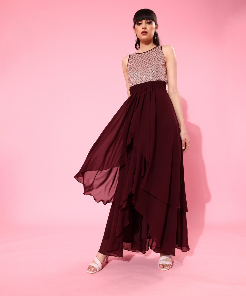 Maroon gown outlet online