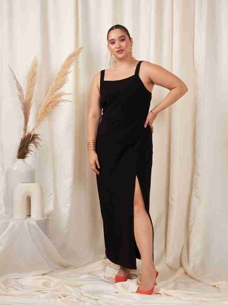 Berrylush Curve Women Bodycon Black Dress - Buy Berrylush Curve