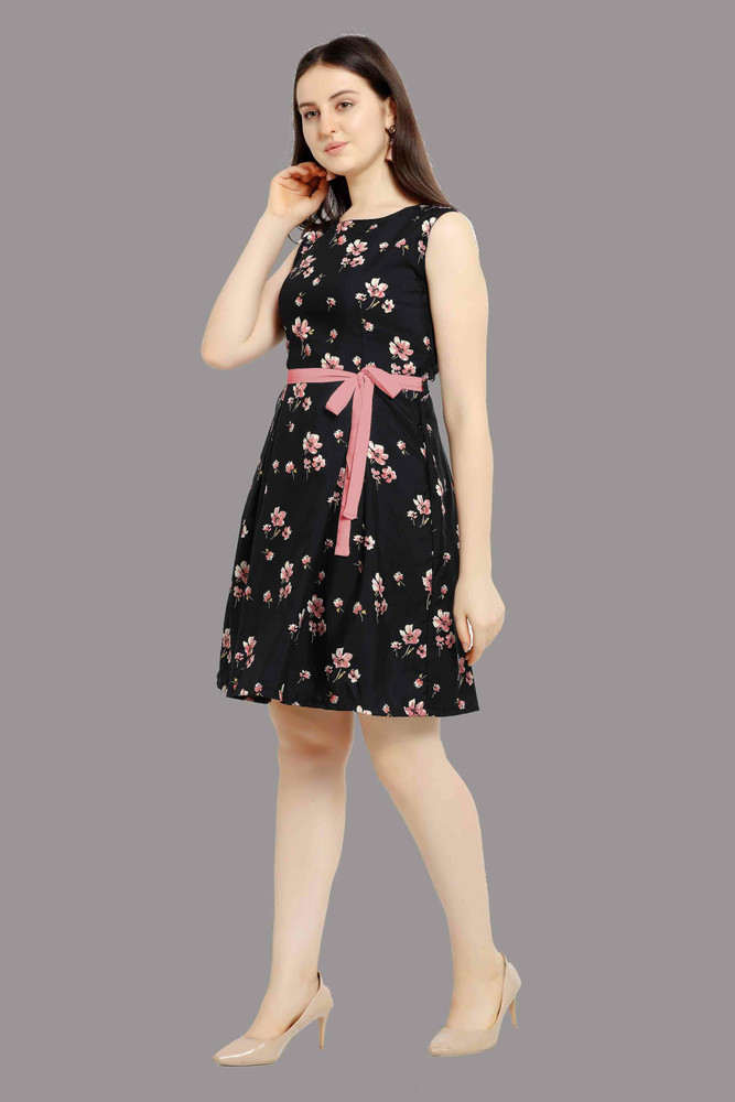 tanvi creation Women Fit and Flare Multicolor Dress