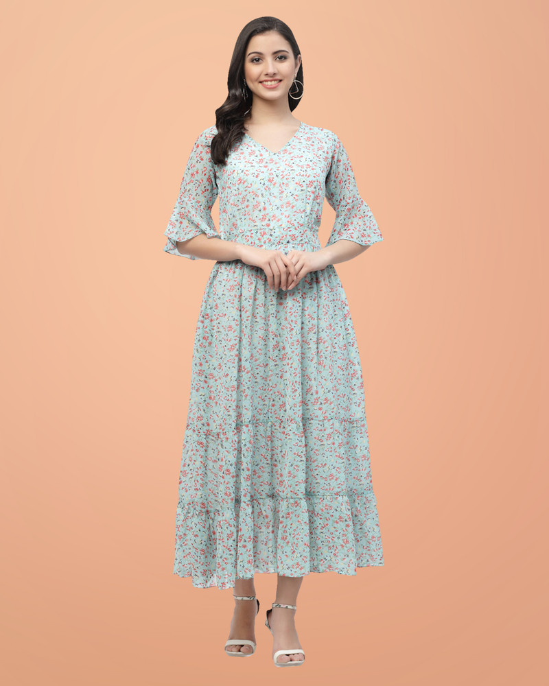 HASMI TRENDZ Women Fit and Flare Multicolor Dress Buy HASMI