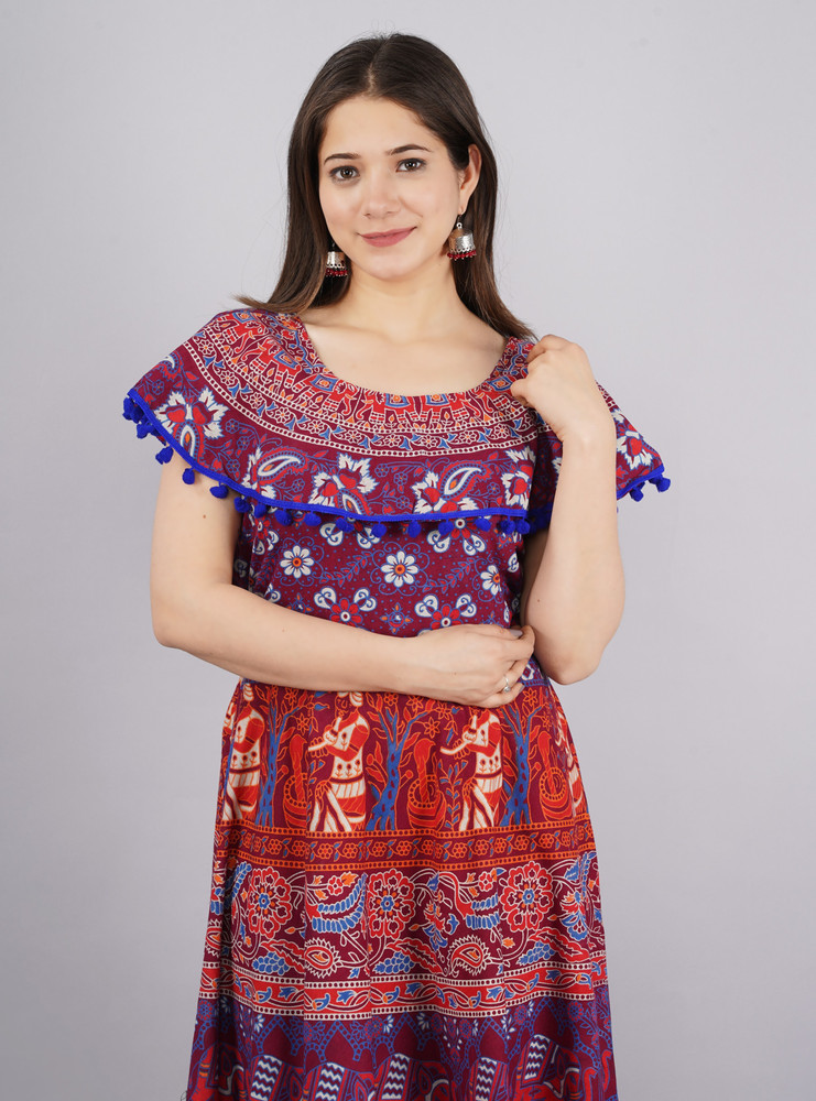 Jaipuri Fashionista Women Maxi Multicolor Dress Buy Jaipuri