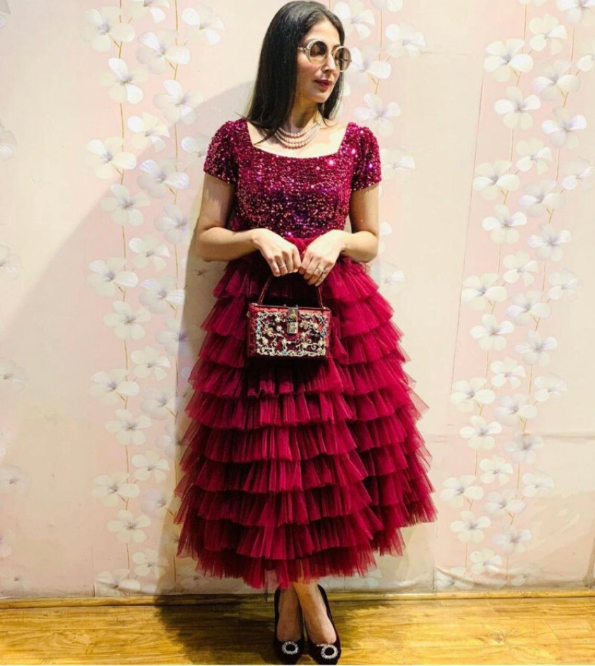 Aika Women Gown Pink Dress - Buy Aika Women Gown Pink Dress Online at Best  Prices in India | Flipkart.com