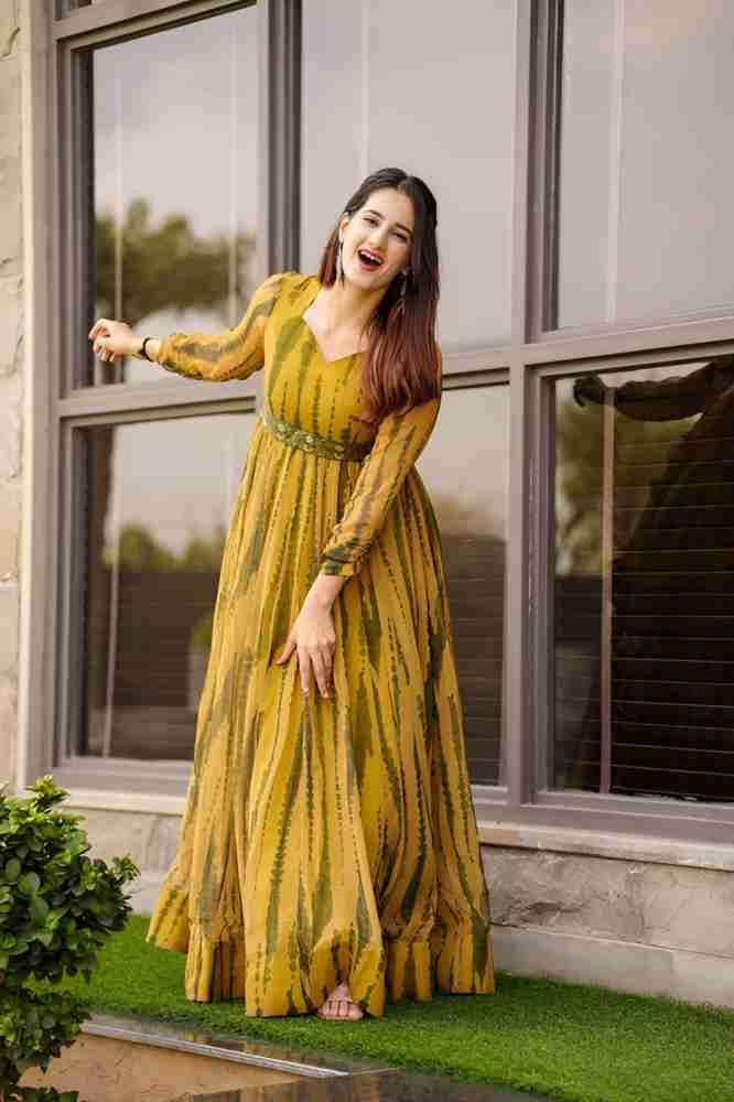 Dark yellow hot sale gown