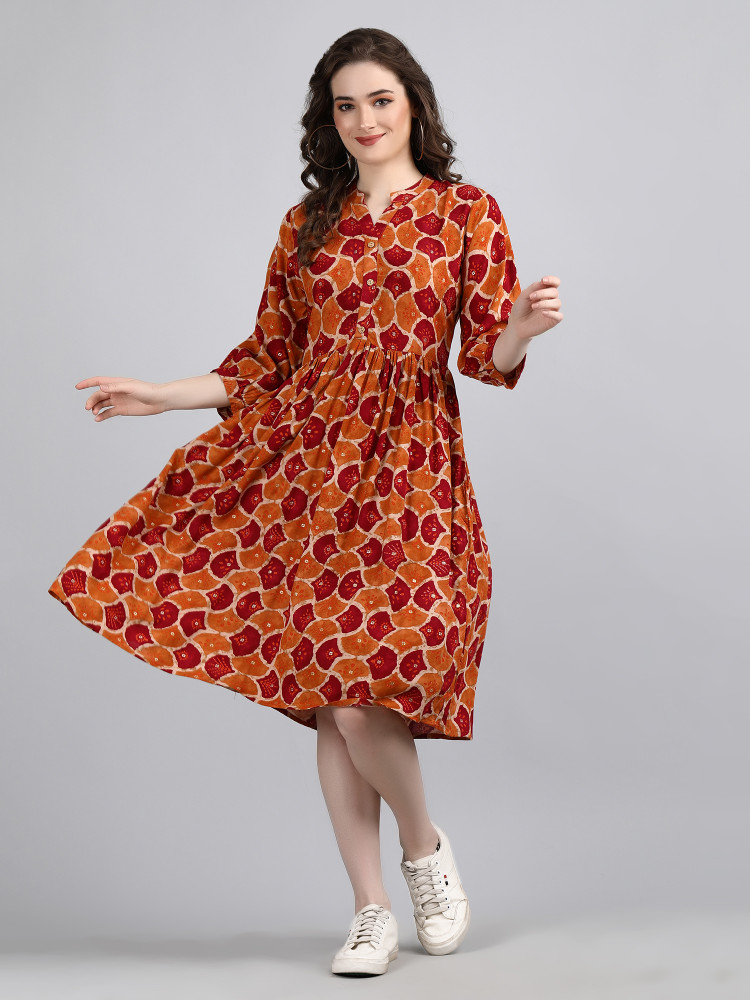 Orange hotsell maroon dress