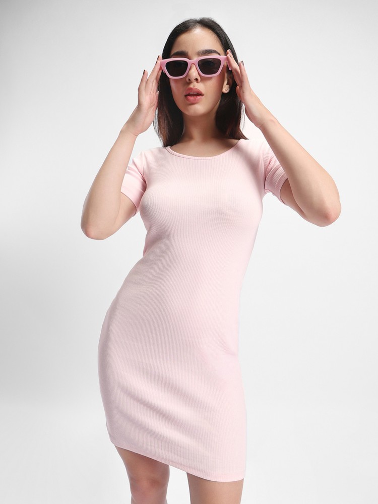 BEWAKOOF Women Bodycon Pink Dress - Buy BEWAKOOF Women Bodycon Pink Dress  Online at Best Prices in India | Flipkart.com