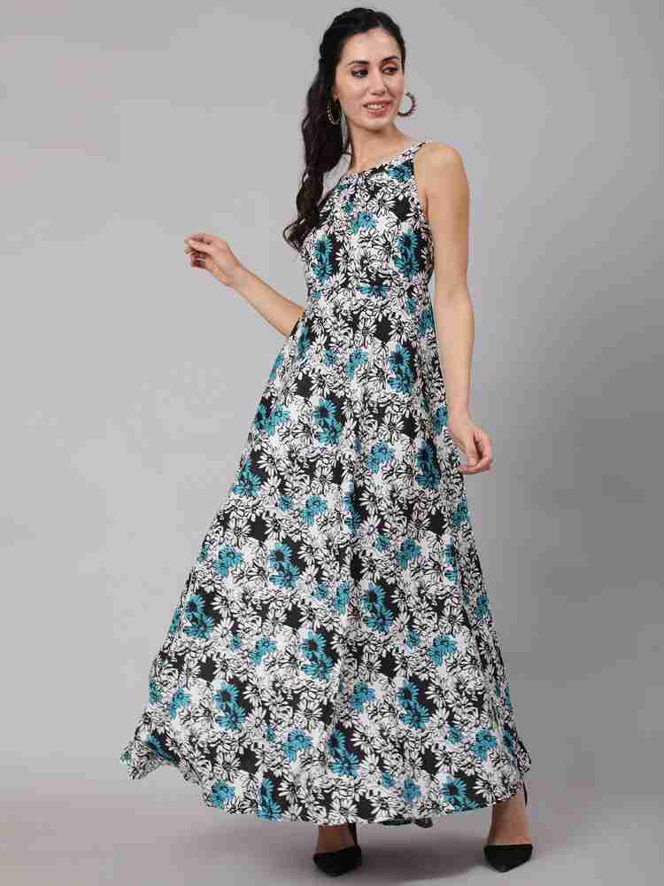 Aks women's maxi blue dress clearance