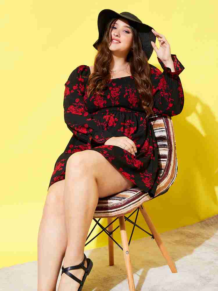 Red cheap dress curve