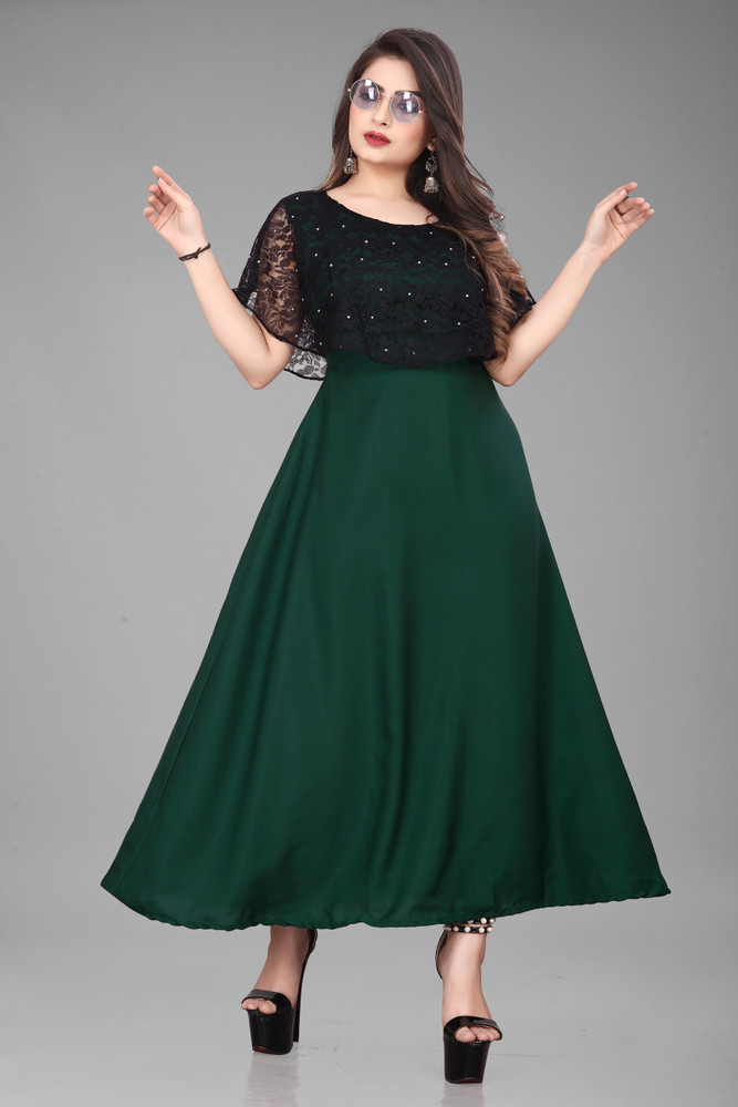 Dark green dress women clearance