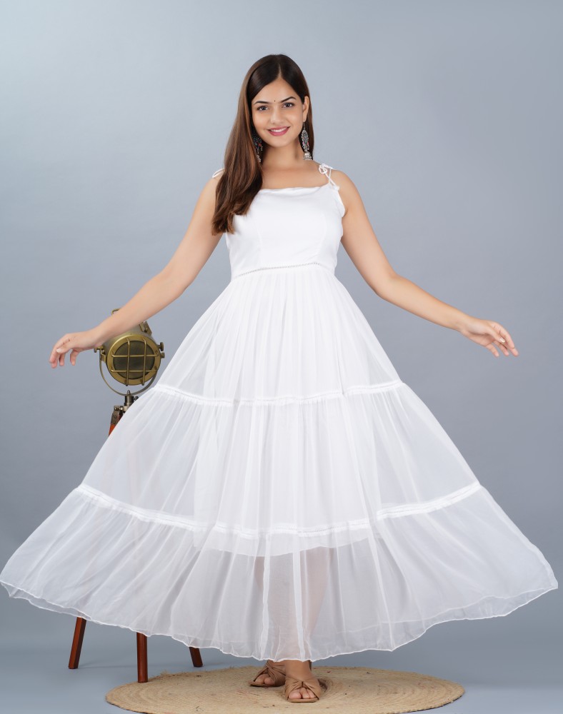 Full white long on sale frock