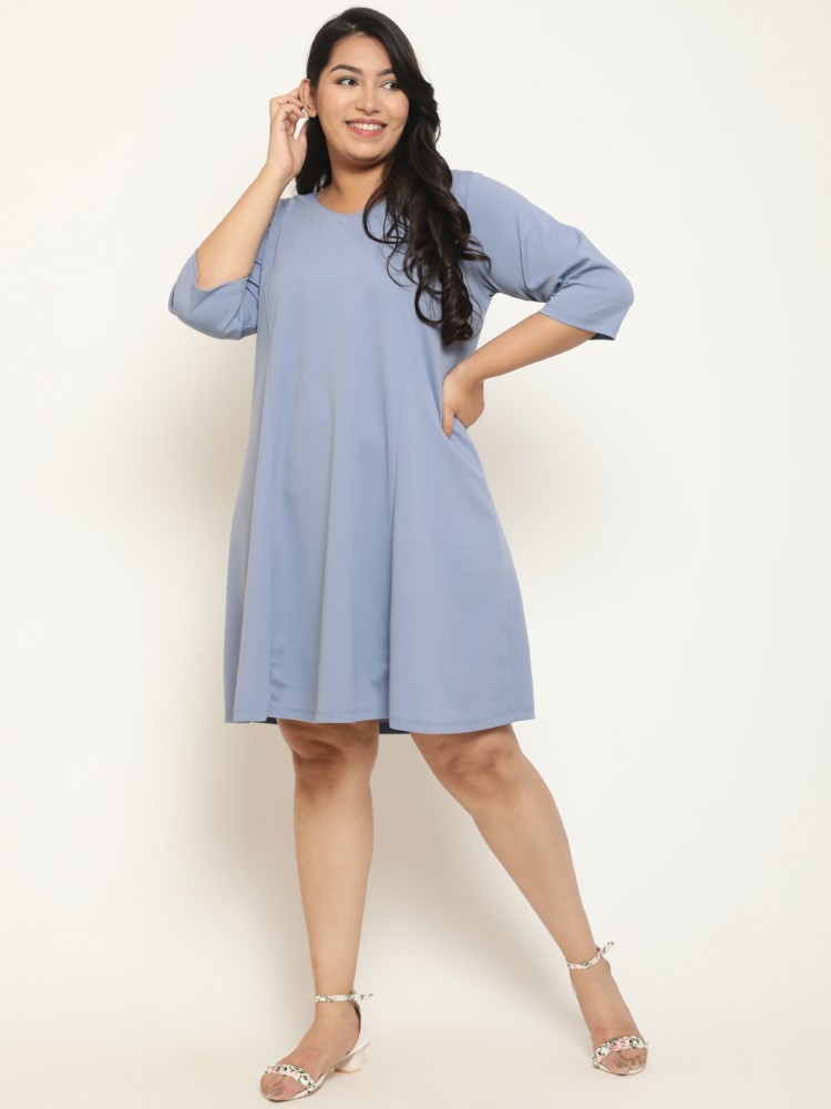 Amydus Women A-line Blue Dress - Buy Amydus Women A-line Blue Dress Online  at Best Prices in India