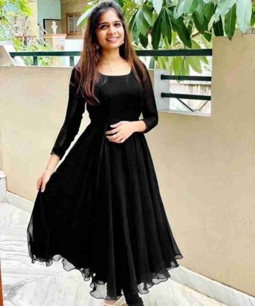 Black simple frock 2025