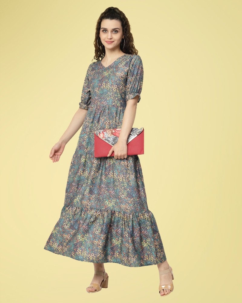 HARPA Women Fit and Flare Multicolor Dress - Buy HARPA Women Fit and Flare  Multicolor Dress Online at Best Prices in India