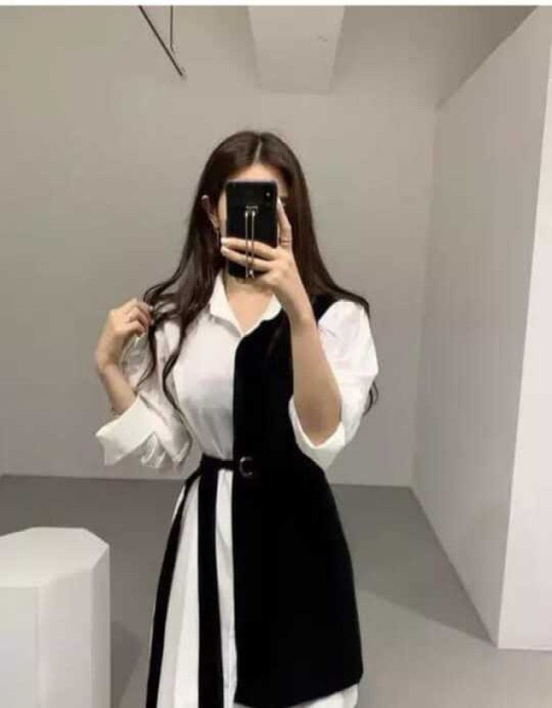 raibacolthing Women Shirt White, Black Dress - Buy raibacolthing Women Shirt  White, Black Dress Online at Best Prices in India