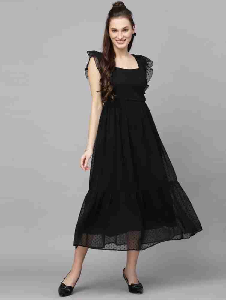 Black net top one piece dress