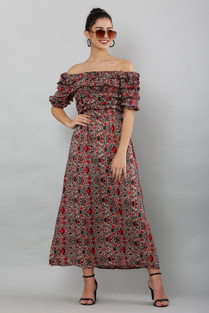 MamaFashion Women Asymmetric Maroon Dress Buy MamaFashion Women