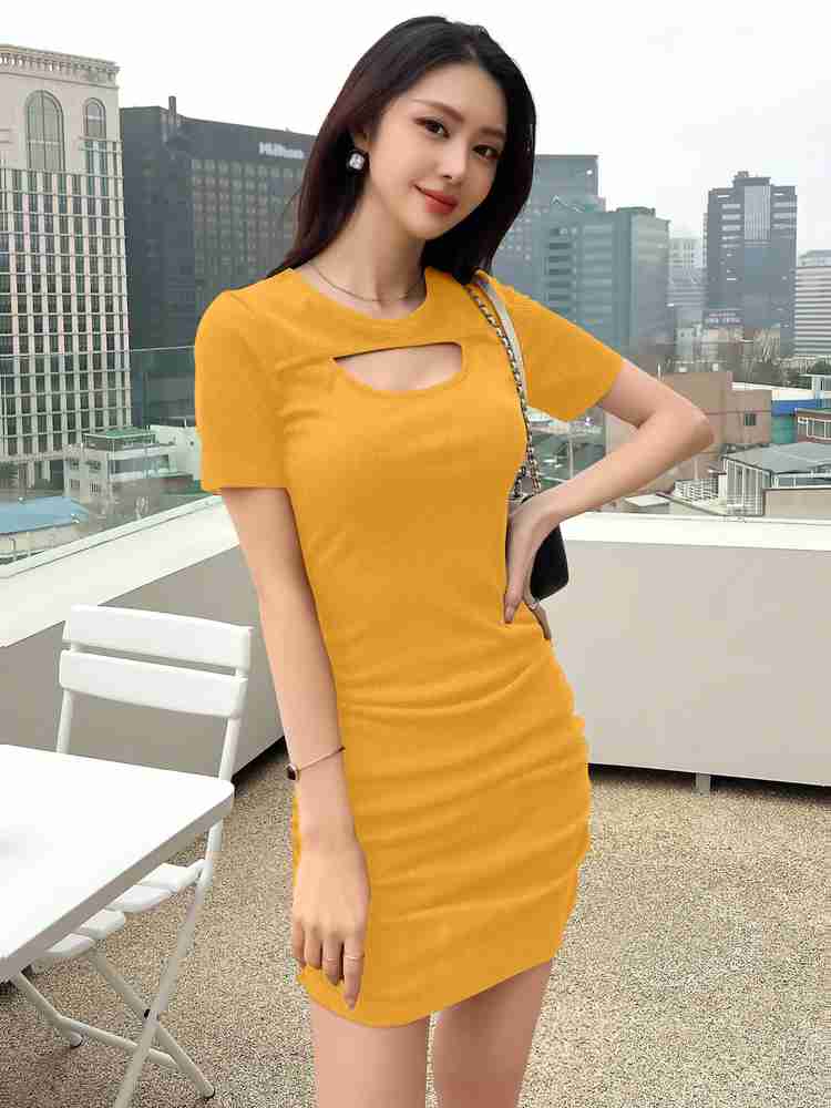 Korean hot sale yellow dress