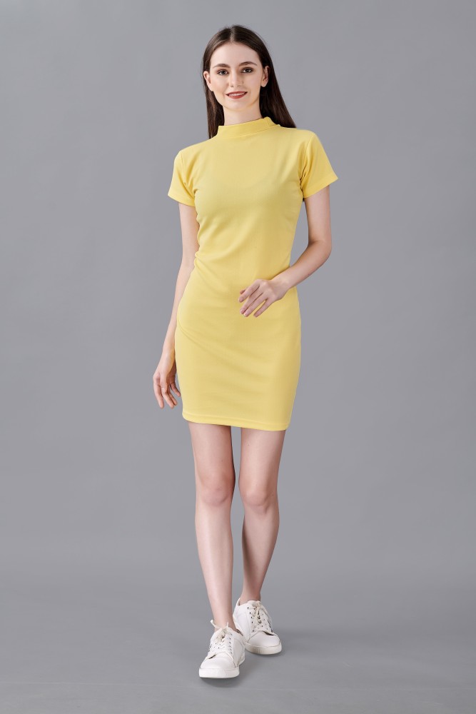 Light yellow bodycon sales dress