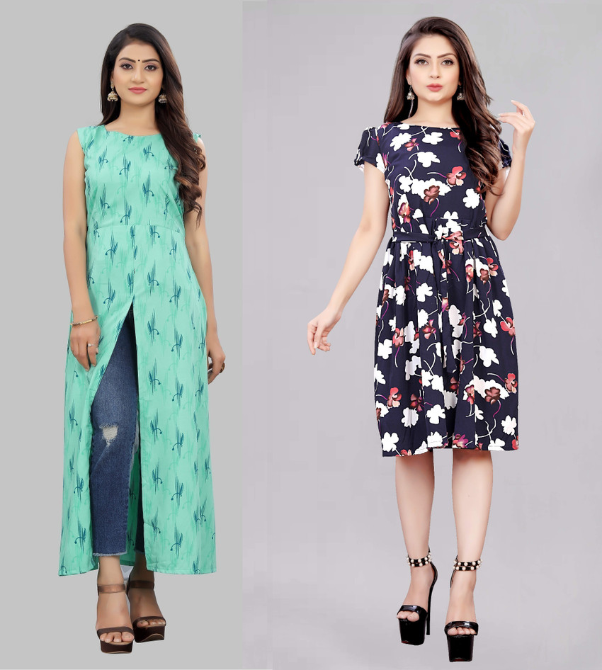 Hiral Creation Women Fit and Flare Green Dress Buy Hiral Creation Women Fit and Flare Green Dress Online at Best Prices in India Flipkart