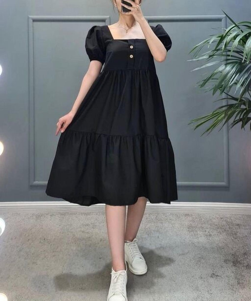 Siphon Women Fit Flare Black Dress Reviews: Latest Review of Siphon Women  Fit Flare Black Dress, Price in India