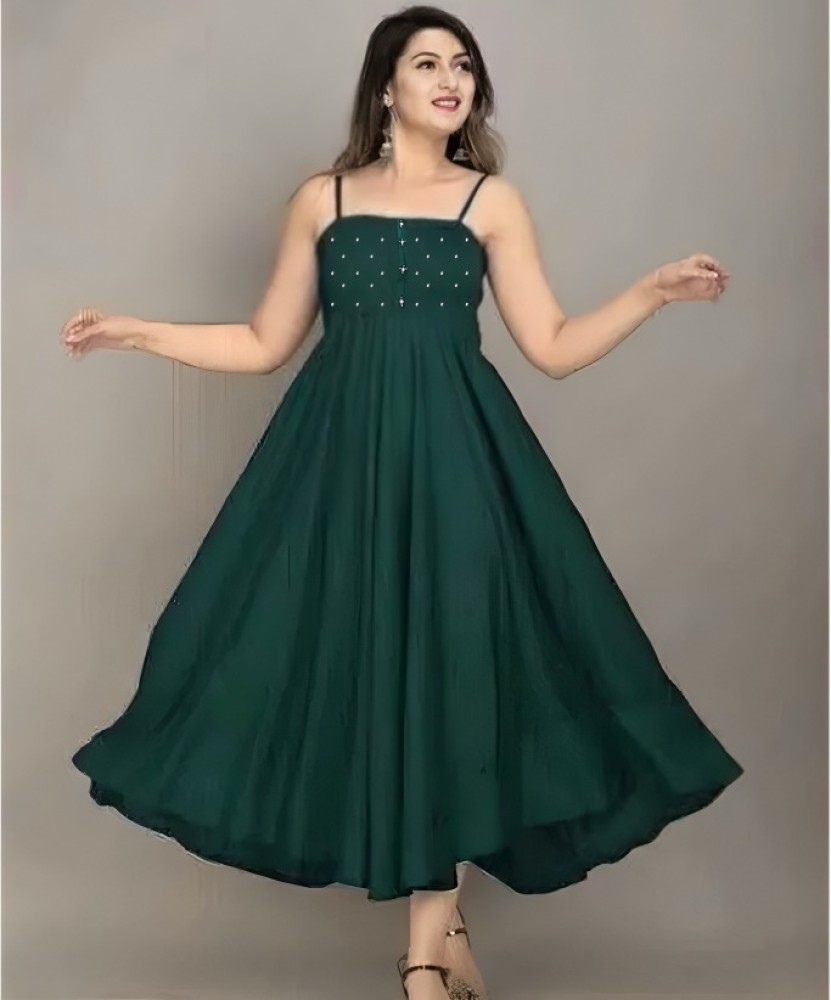 FABESCA Women A line Green Dress Buy FABESCA Women A line Green Dress Online at Best Prices in India Flipkart