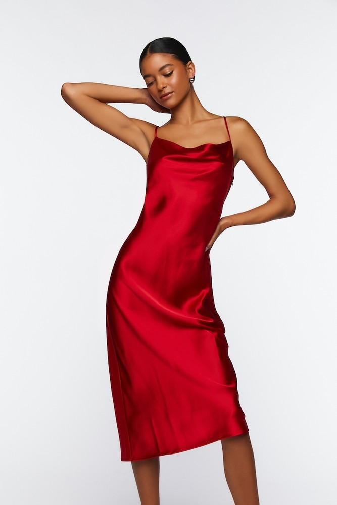 Forever 21 red satin dress 2025