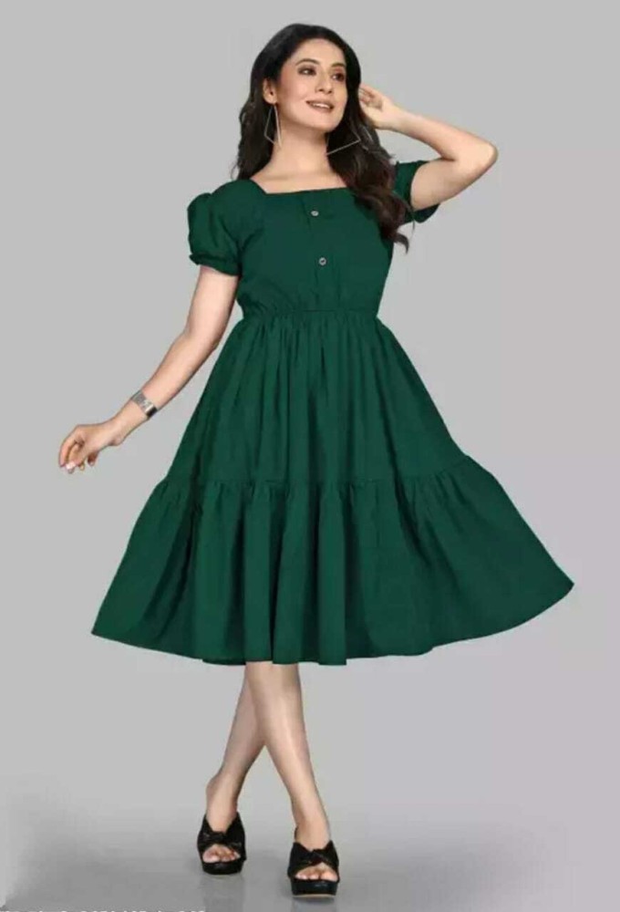 Dark green frock designs best sale