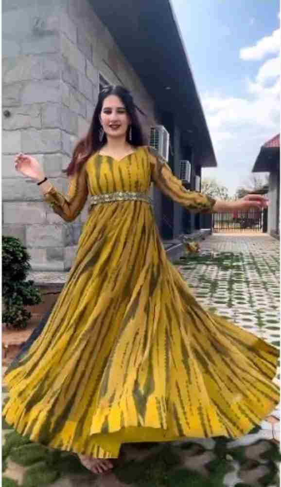 Party wear yellow dress online