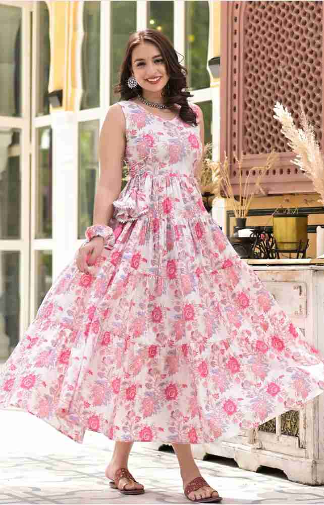Buy PI JAYPORE Women Maxi Pink Dress Online at Best Prices in