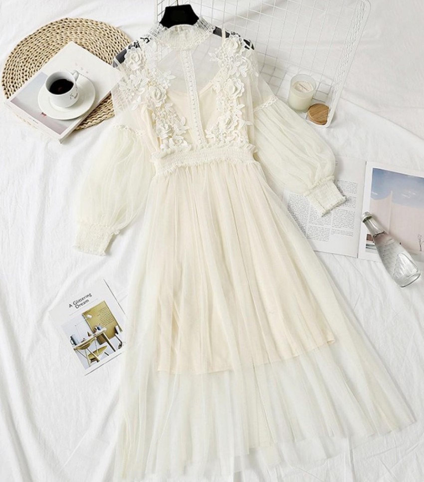 Jaahi Women Gown White Dress  Buy Jaahi Women Gown White Dress Online at  Best Prices in India  Flipkartcom