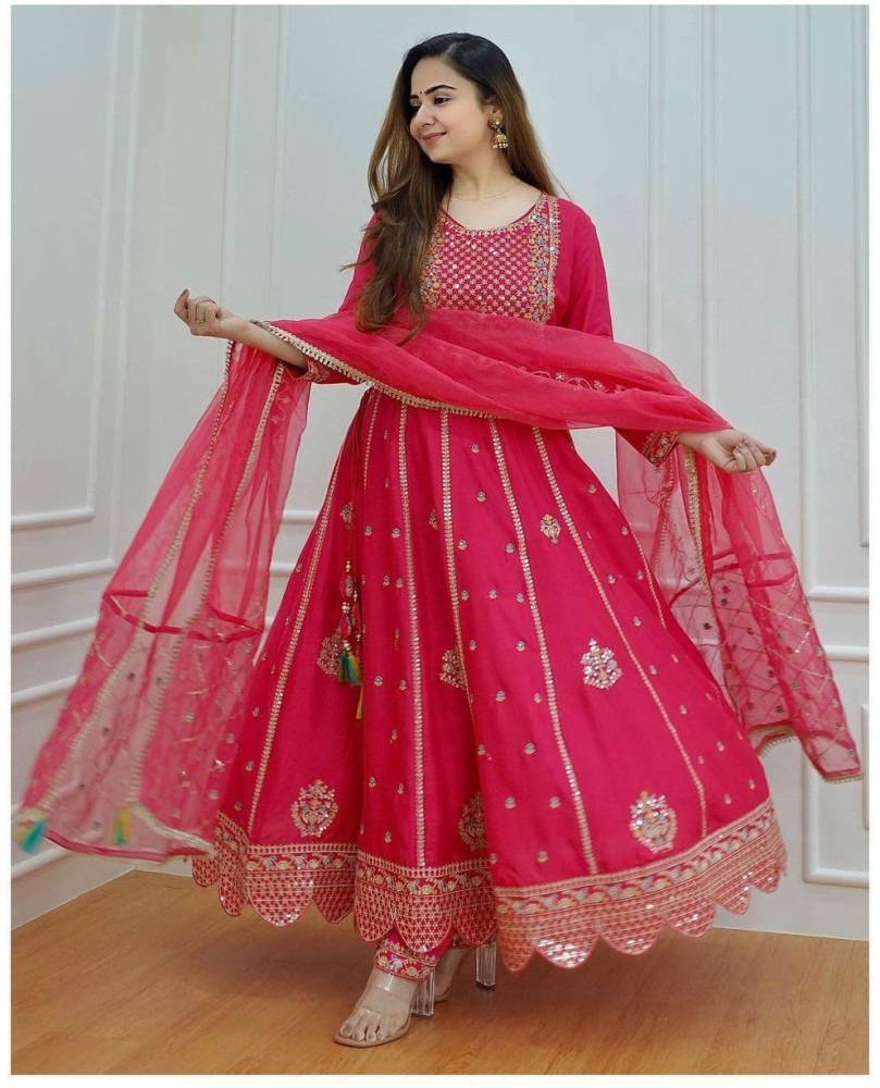 Chetan Creation Women Gown Red Dress  Buy Chetan Creation Women Gown Red Dress  Online at Best Prices in India  Flipkartcom