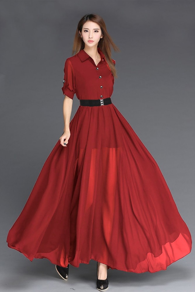 Maroon store gown dress