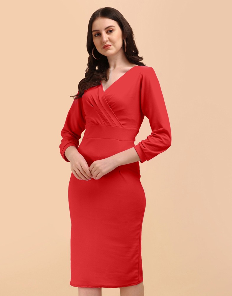 Red Bodycon Dress - Buy Red Bodycon Dress online at Best Prices in India