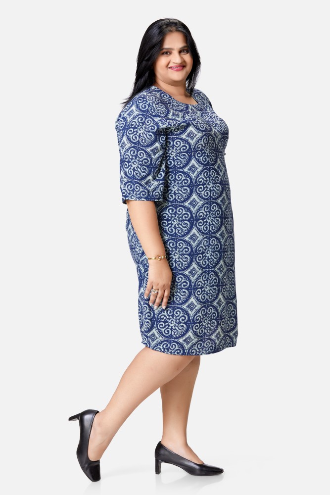 XL Threads Women Shift Blue Dress - Buy XL Threads Women Shift