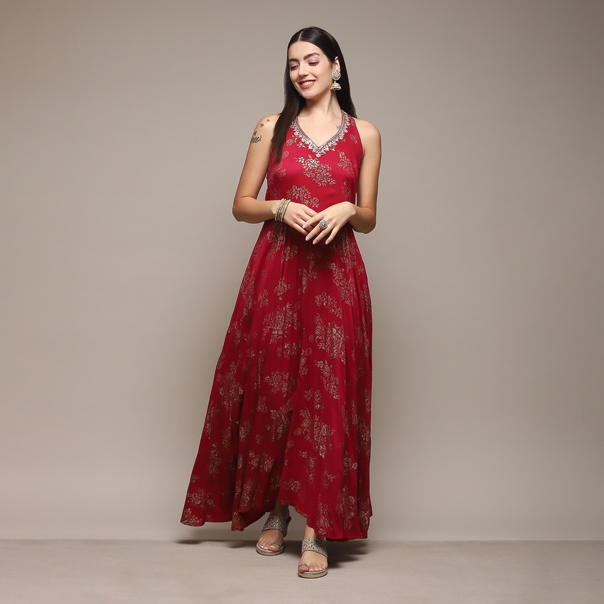 BIBA Women Ethnic Dress Red Dress Buy BIBA Women Ethnic Dress