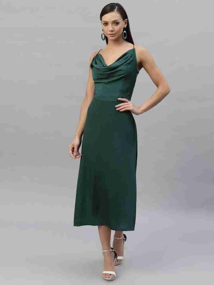 Green Satin Dresses for Women