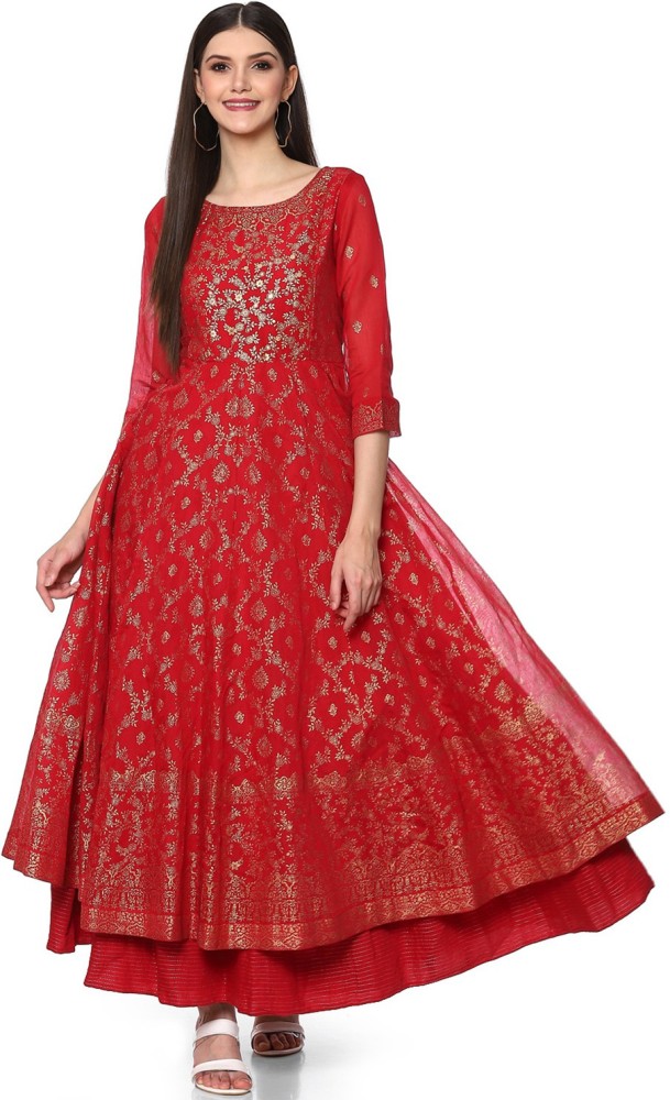 Biba red outlet anarkali suit