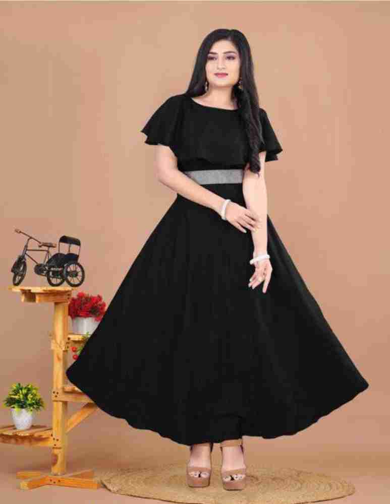 indofly Women Fit and Flare Black Dress Buy indofly Women Fit