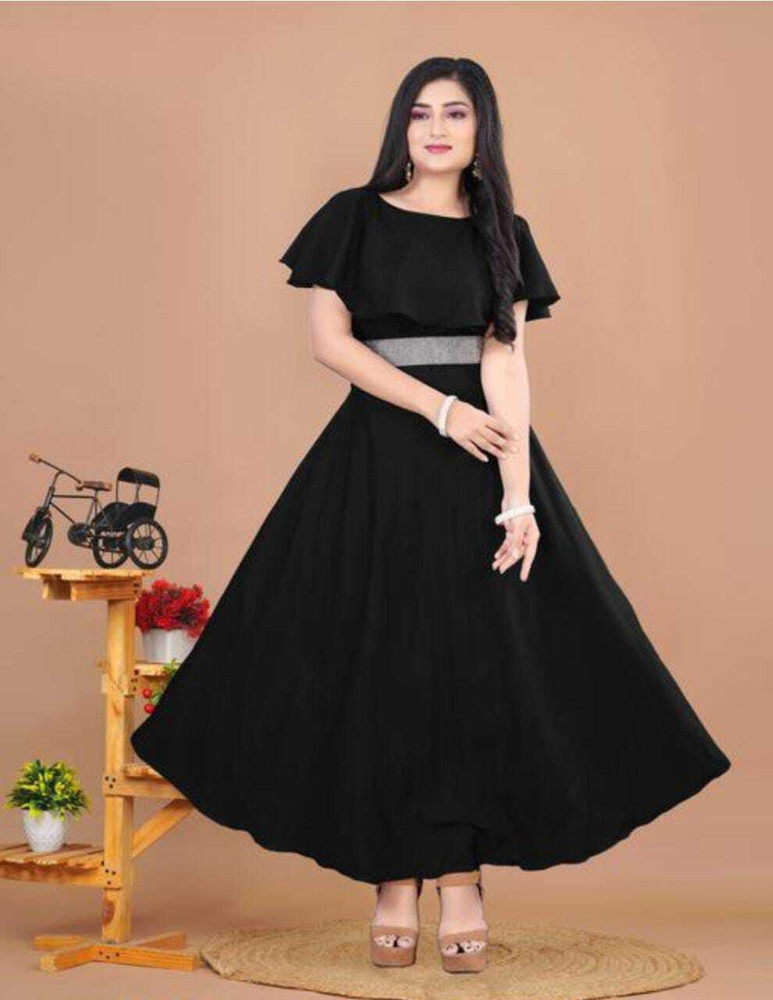 Black new arrivals gown flipkart
