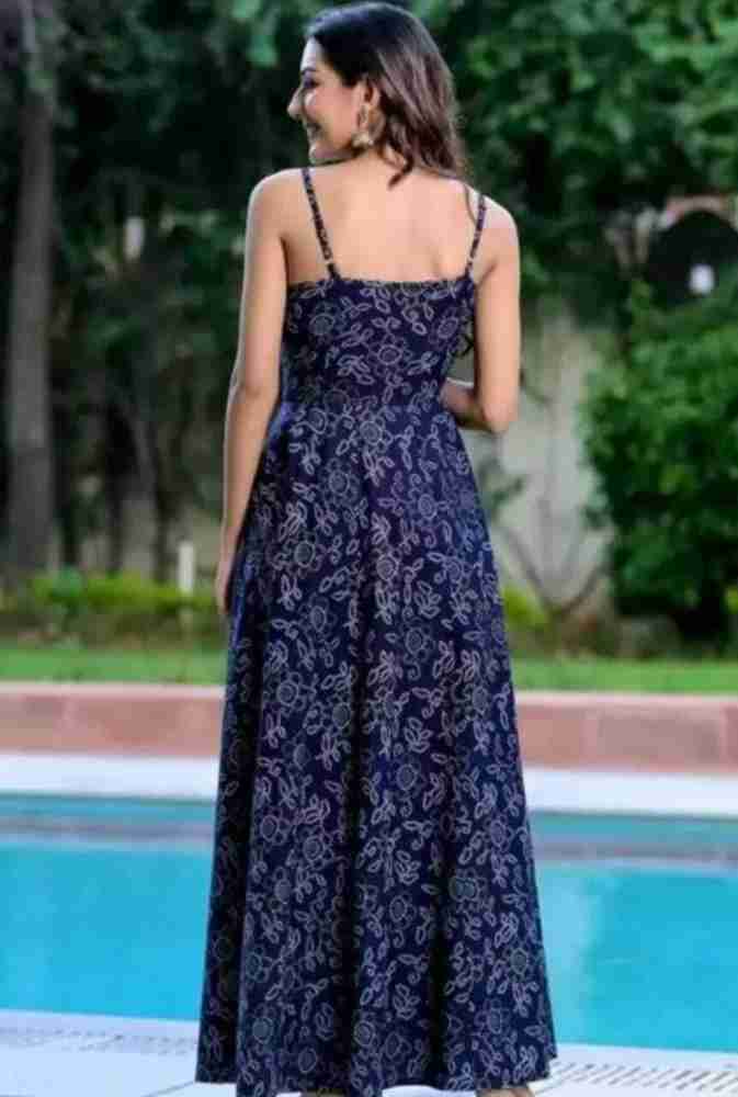 SAMELIYA Women Maxi Blue Dress - Buy SAMELIYA Women Maxi Blue Dress Online  at Best Prices in India