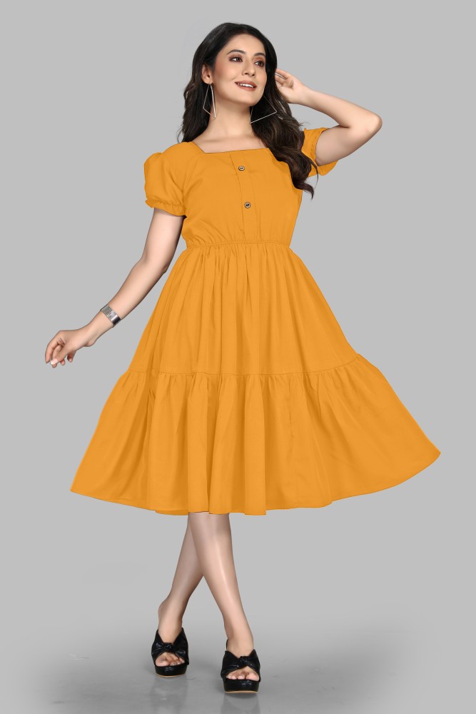 Plain sale yellow dress