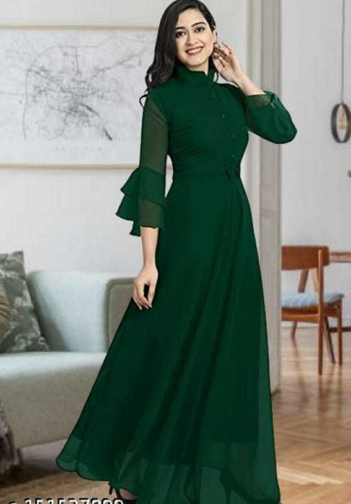 SP CREATION Women Gown Green Dress - Buy SP CREATION Women Gown Green Dress  Online at Best Prices in India