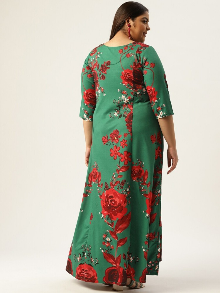 Amydus Women Gown Red, Green Dress - Buy Amydus Women Gown Red