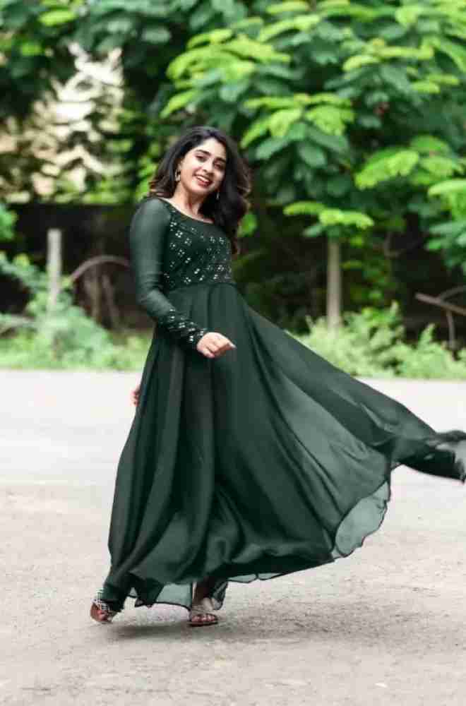 WIZULO TRENDZ Women Gown Green Dress Buy WIZULO TRENDZ Women Gown Green Dress Online at Best Prices in India Flipkart