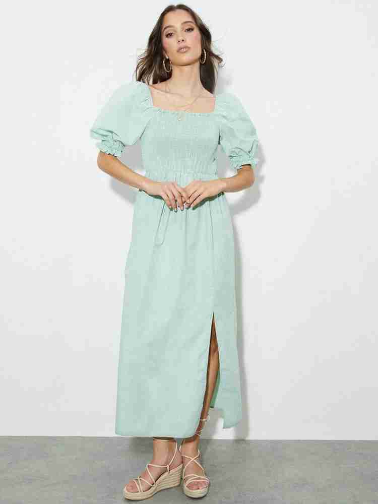 DOROTHY PERKINS Women A line Light Green Dress Buy DOROTHY